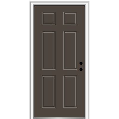 Exterior Single Steel 6-Panel Painted Door