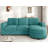 84" Upholstered L Shape Sofa With USB Ports-1782697375