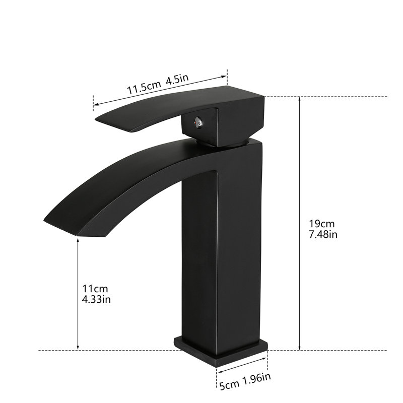 Topcraft Single Handle Single Hole Bathroom Sink Faucet, Matte Black
