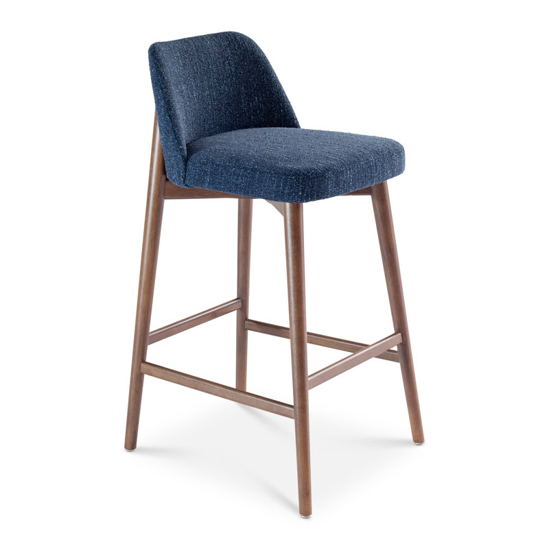 Tonia Bar/Counter Stool - Texan Burnish Guardian Seat - Domasco Frame, Bar Stool (29.5" Seat Height), Blue Mix/Nogal