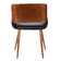 Almar Mid-Century Upholstered Dining Chair in Walnut Finish with Open Lower Back
