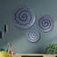 Décoration murale ronde en grès et verre avec motif en spirale petit, gris-1515221368