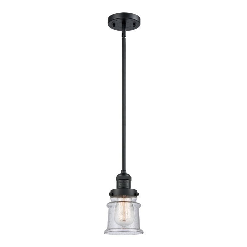 Alexandira 1 - Light Single Pendant, 6 Watt Vinage LED Bulb, Seedy, Matte Black