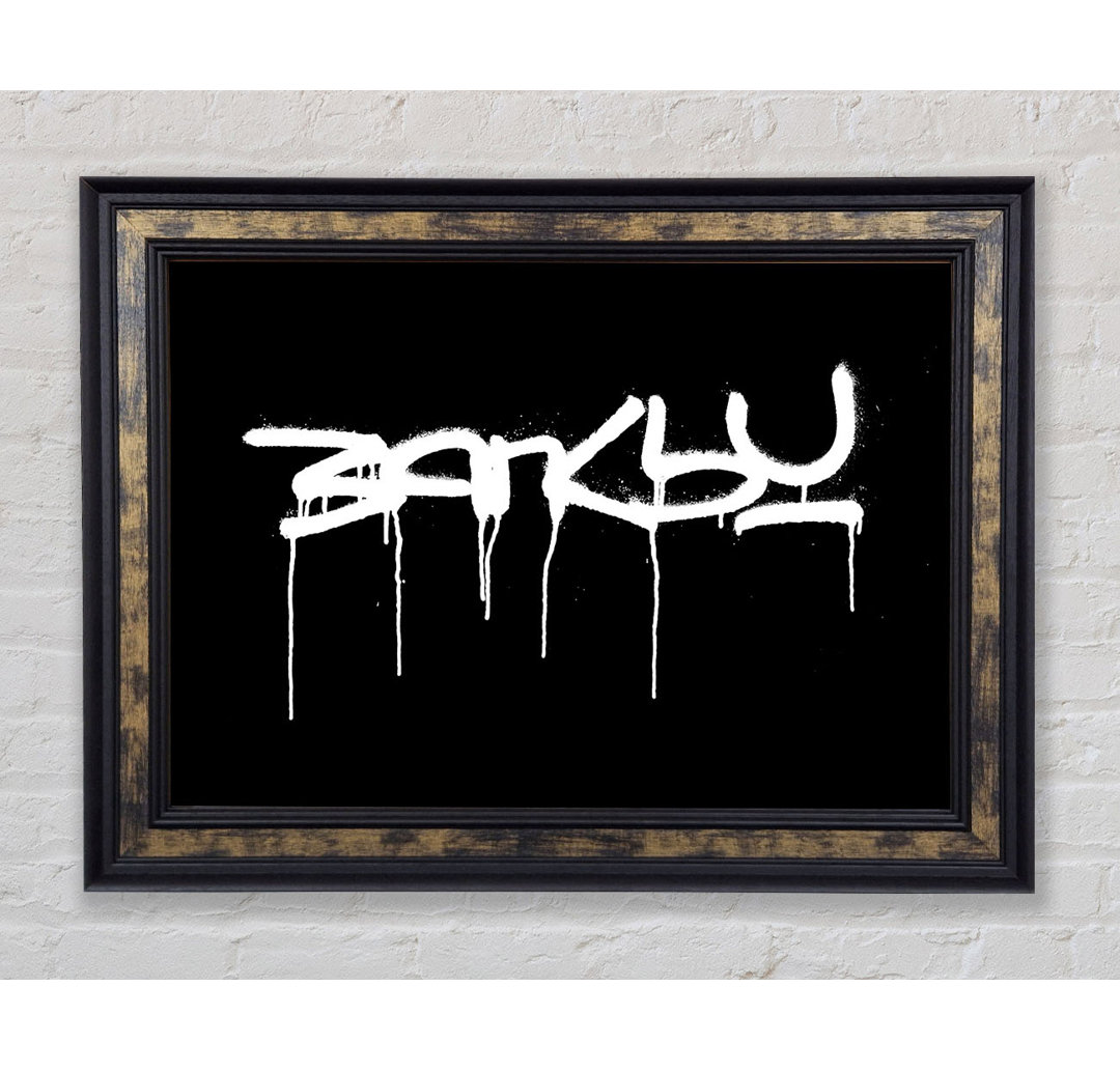 Banksy Schwarz Gerahmter Druck