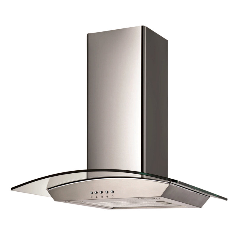 Hotte de cuisine murale convertible 30 pouces 400 cfm en acier inoxydable Ancona Glass Canopy Series
