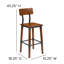 Ensemble de 2 tabourets de bar en bois de style industriel et industriel de qualité commerciale Lazro-1048310763-951626481