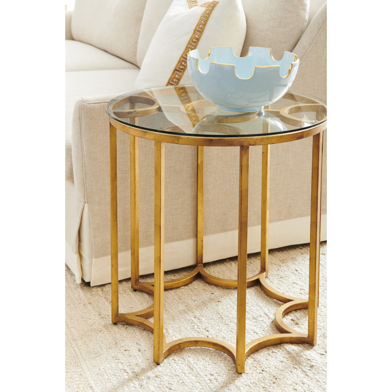 Lisette Glass End Table, Gold