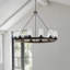 Hendon 12 - Light Wagon Wheel Dimmable Chandelier with Wood Accents-1314621825