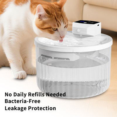 Automatic Cat Water Fountain, 2000ML Transparent Tank with Motion Sensor, No Daily Refills Needed, Leak-Proof Quiet Pump