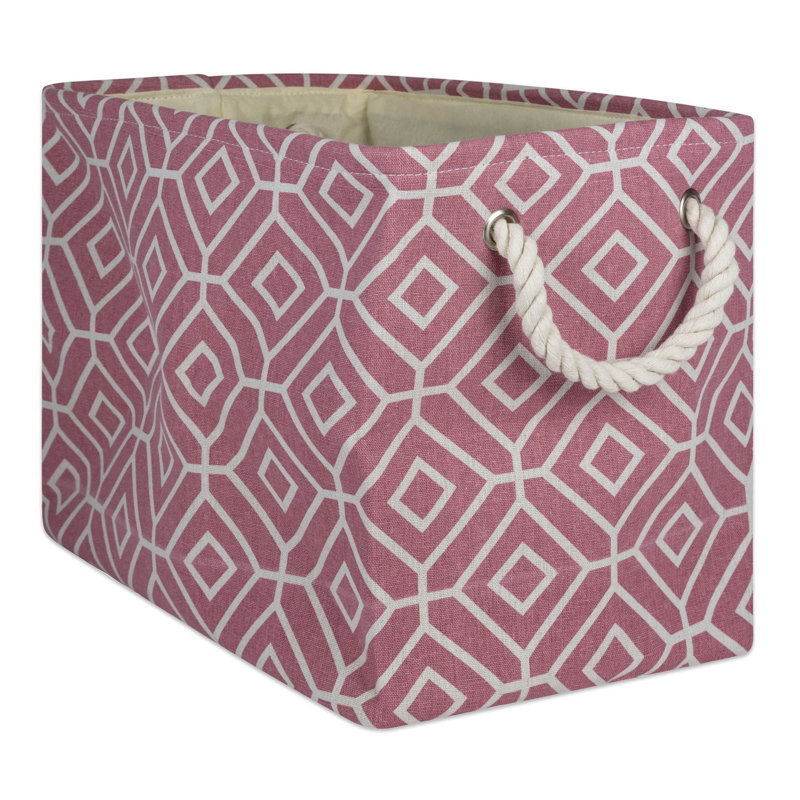 Trule Amado Fabric Decorative Bin, 12" H x 10" W x 16" D, Aqua