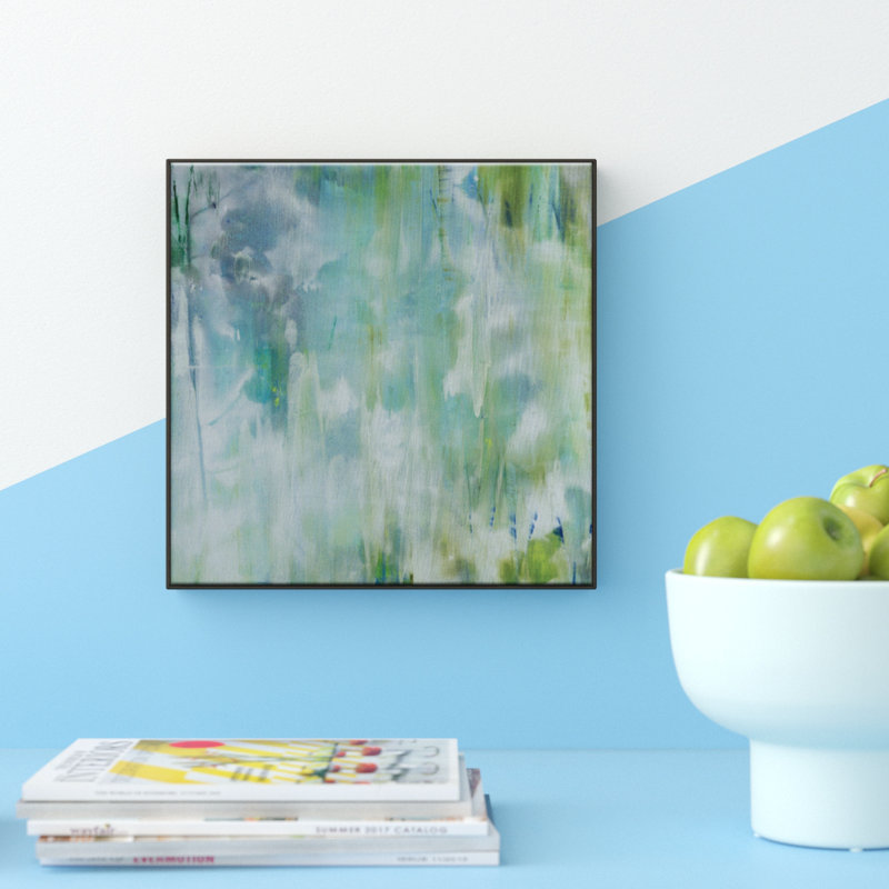 1 Piece Painting on Canvas, 102cm H x 102cm W, Black Floater Frame
