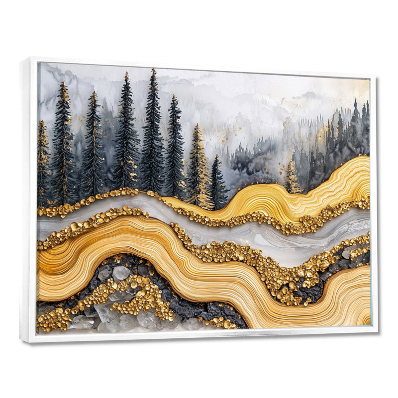 Graelynn - Landscapes Canvas Art Print, 12" H x 20" W, Floater Framed Print, White