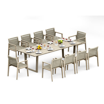 Ensemble de table d'extérieur rectangulaire pour 11 personnes L 98 po SemaWT