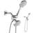 Single Handle 1-Spray Round Rain Shower Faucet Set 1.8 GPM With High Pressure Shower Head Hand Shower In Polished Chrome-116836915
