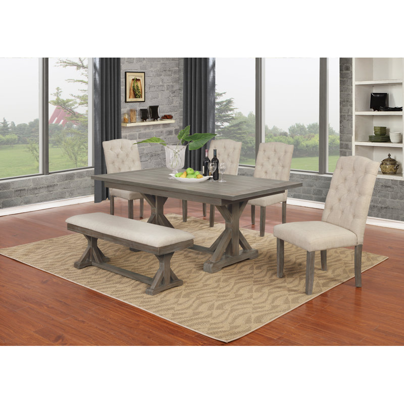 Banc rembourré Justine, Beige