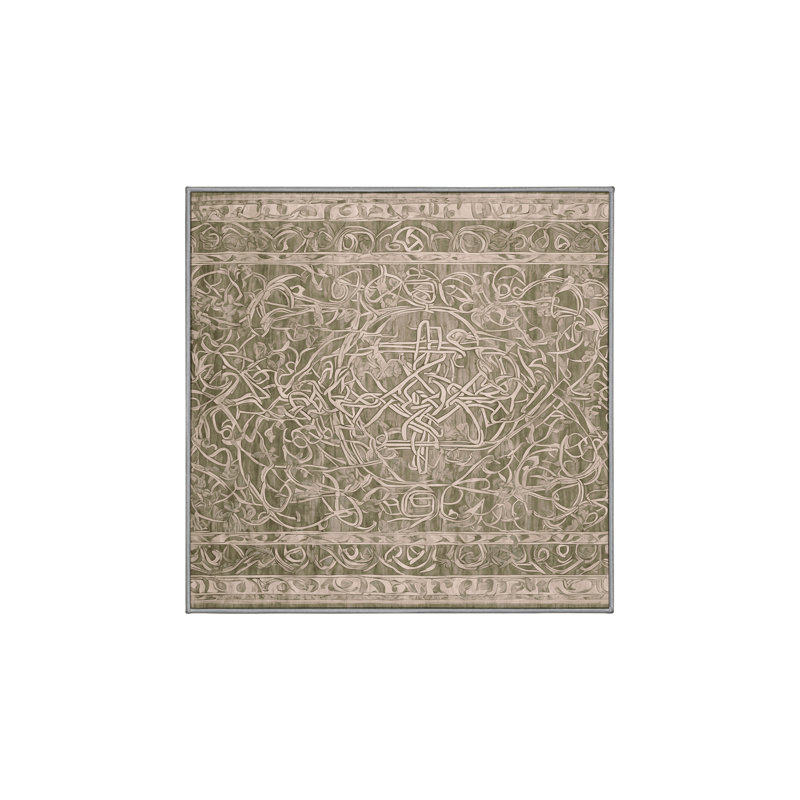 Machine Washable Gray Area Rug, Square 6'