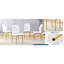 Chaises luxueuses simples - Cuir d'unité centrale blanc avec pieds dorés en métal, ergonomiques pour une posture de 6 pièces, lisse et élégante-1681863242-1681863243
