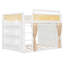 Lit superposé double avec tablette de rangement à 3 niveaux, décor en rotin, rideaux et lumières d'intimité, cadre en bois moderne, blanc-1778361969-1778361974