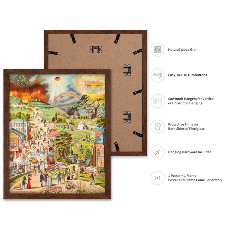 La voie large et étroite, 24"H x 32"W, Poster, Brown Framed