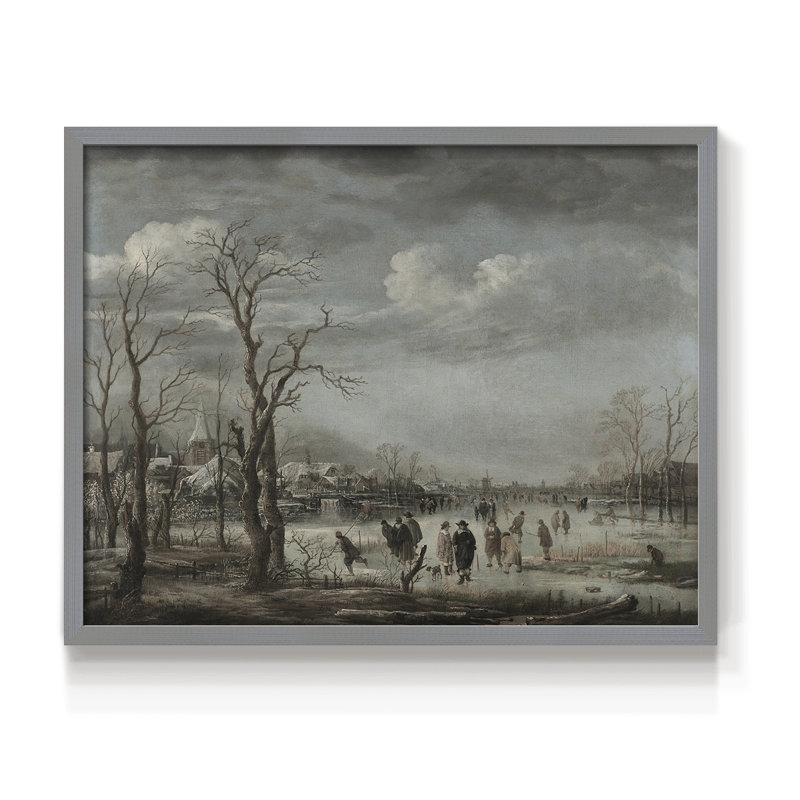Paysages rétro-Cccxxxi - reproduction encadrée, H 22 po x l 28 po, Gris