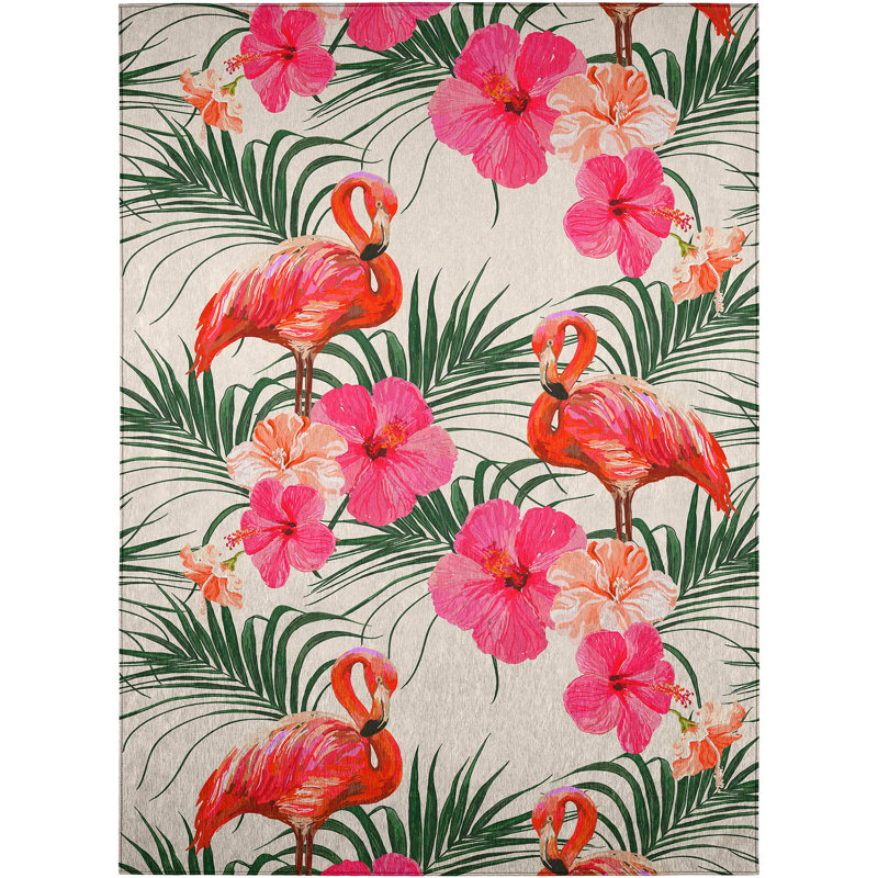 Tapis intérieur / extérieur beige en polyester tissé à la machine Braggs, Rectangle de 10 pi x 14 pi