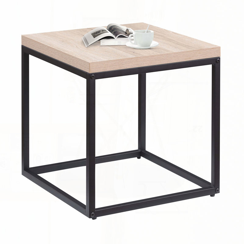 Round Sintered Stone Pattern End Table with Leather Edge – Brass Base