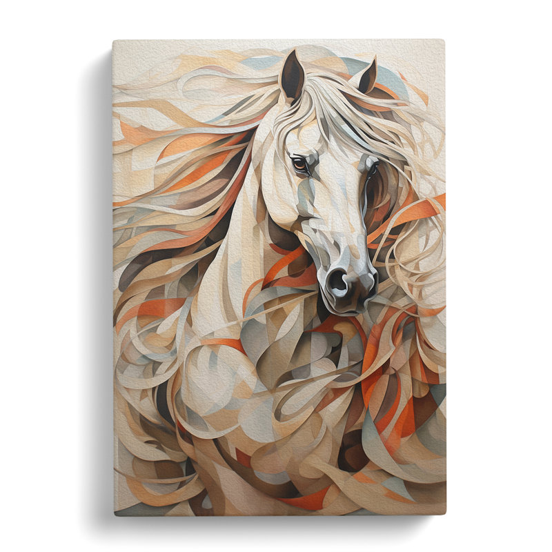 Horse Hard Edge Painting Art - Wrapped Canvas, 60cm H x 40cm W x 3cm D