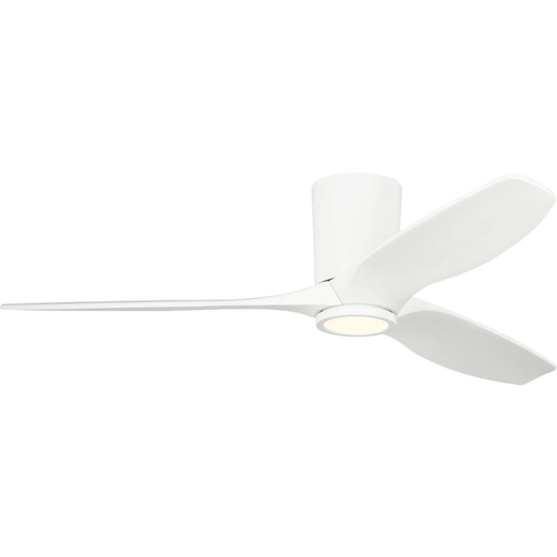 Seyra Smart Hugger LED Ceiling Fan, Matte White, Matte White, 52" Wide