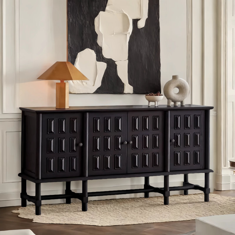 Buffet multi-fonctions en bois massif French French, Noir, noir, noir, noir