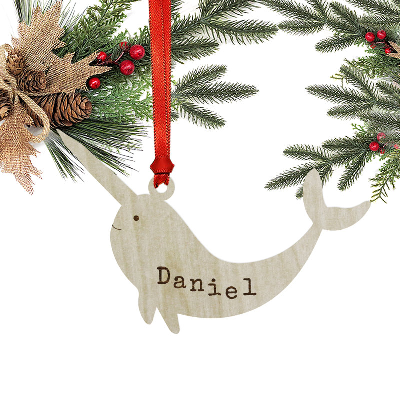 Figurine décorative en forme de Noël gravée au laser personnalisable
