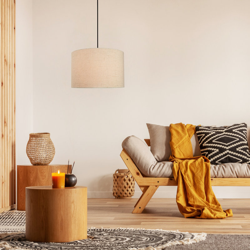 30cm Linen Drum Lamp Shade, Taupe, 20cm H x 30cm W x 30cm D