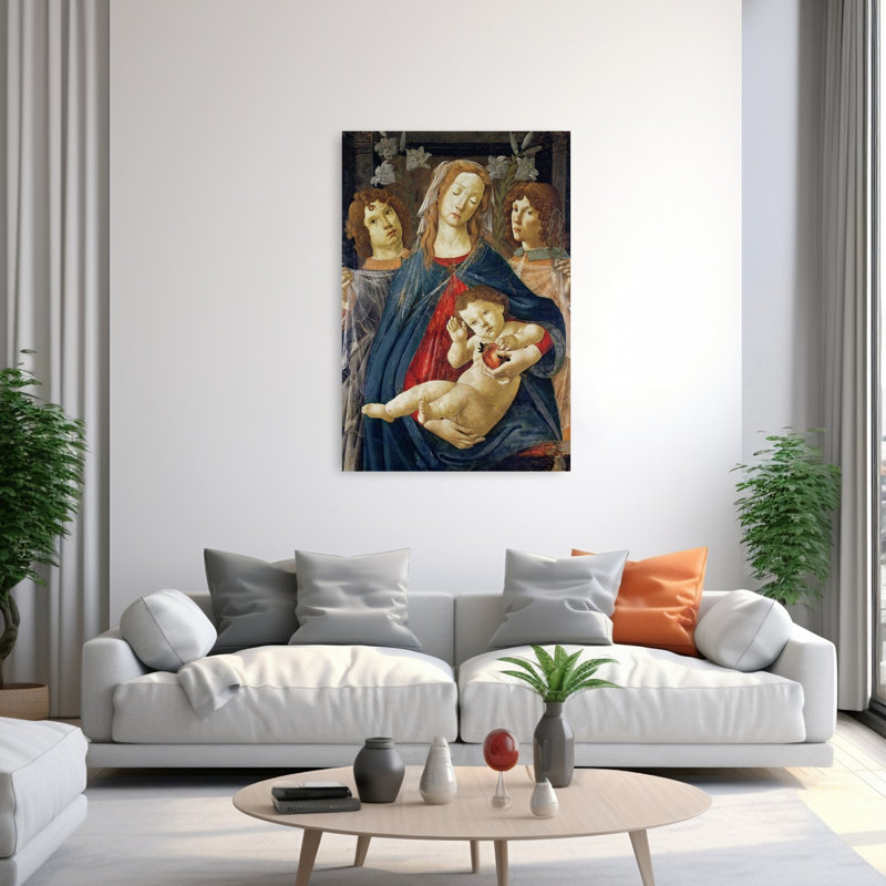Virgin Of The Pomegranate Abstract Contemporary Lily Flower Fruit Wall Art Print, 152.4cm H x 101.6cm W