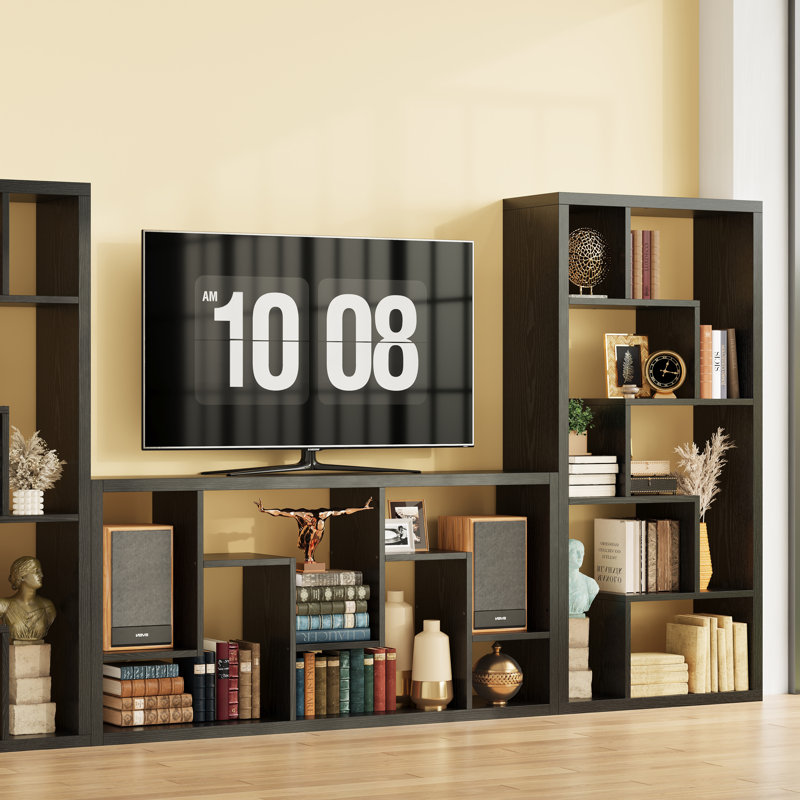 6 Cube Storage Bookcase, Open Shelf Simple Compartment Bookshelf, Use Horizontally, Use Vertically, Use Upside Down, Black