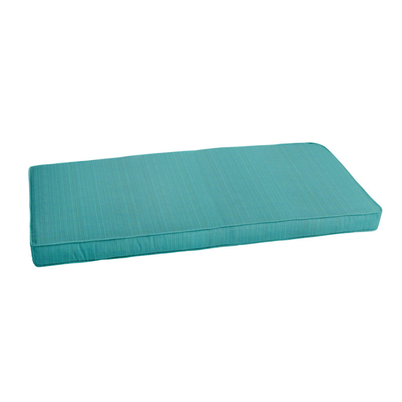 Sunbrella Outdoor Bench Seat Cushion, Spectrum Peacock Sunbrella® Plainweave, 3" H x 48" W x 19" D