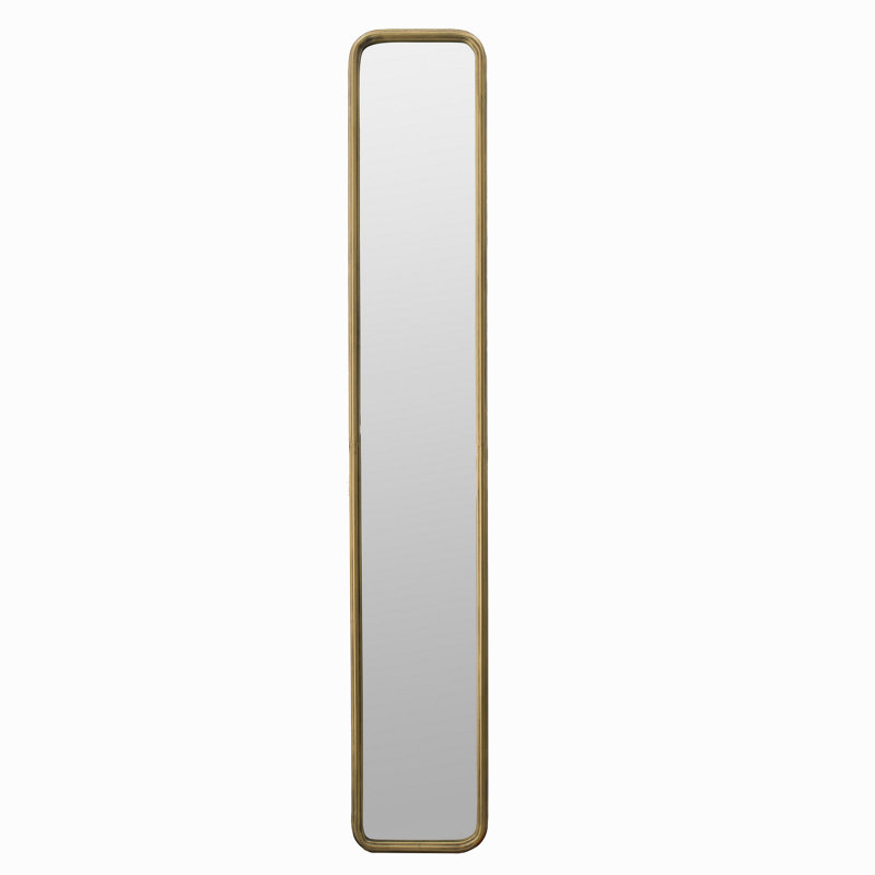 47" X 8" Full Length Mirror With Antique Gold Metal Frame, Long Mirror For Hallway Living Room Bedroom Bathroom
