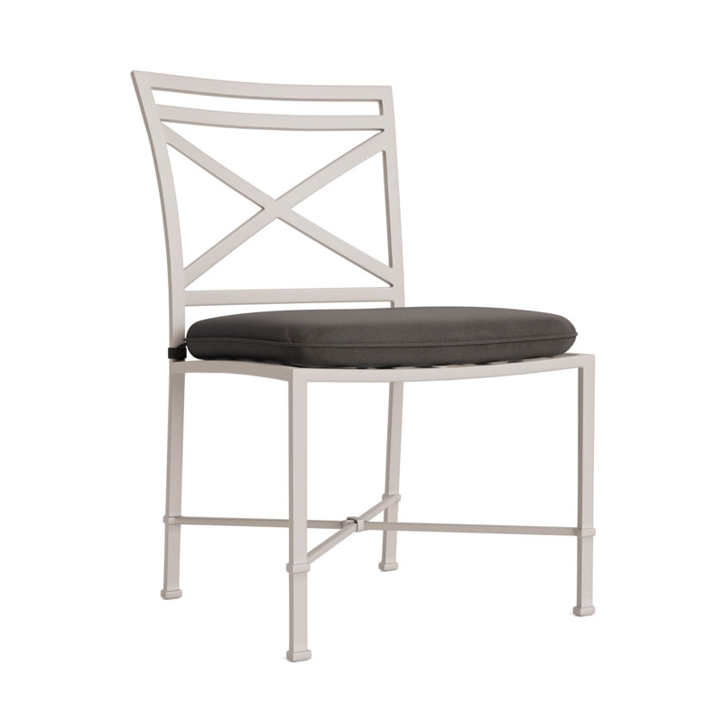 Venetian Outdoor Dining Side Chair, Dove Smooth, Fusion Charcoal, Brown