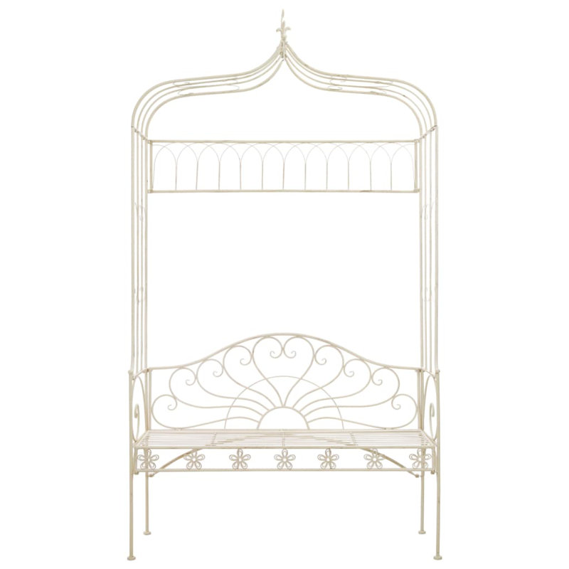 Coralino Metal Outdoor Bench, White