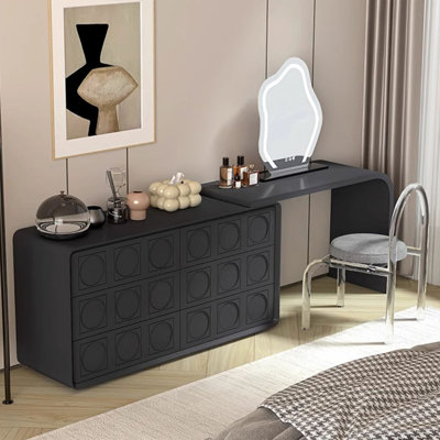 Coiffeuse avec miroir lumineux, 6 tiroirs