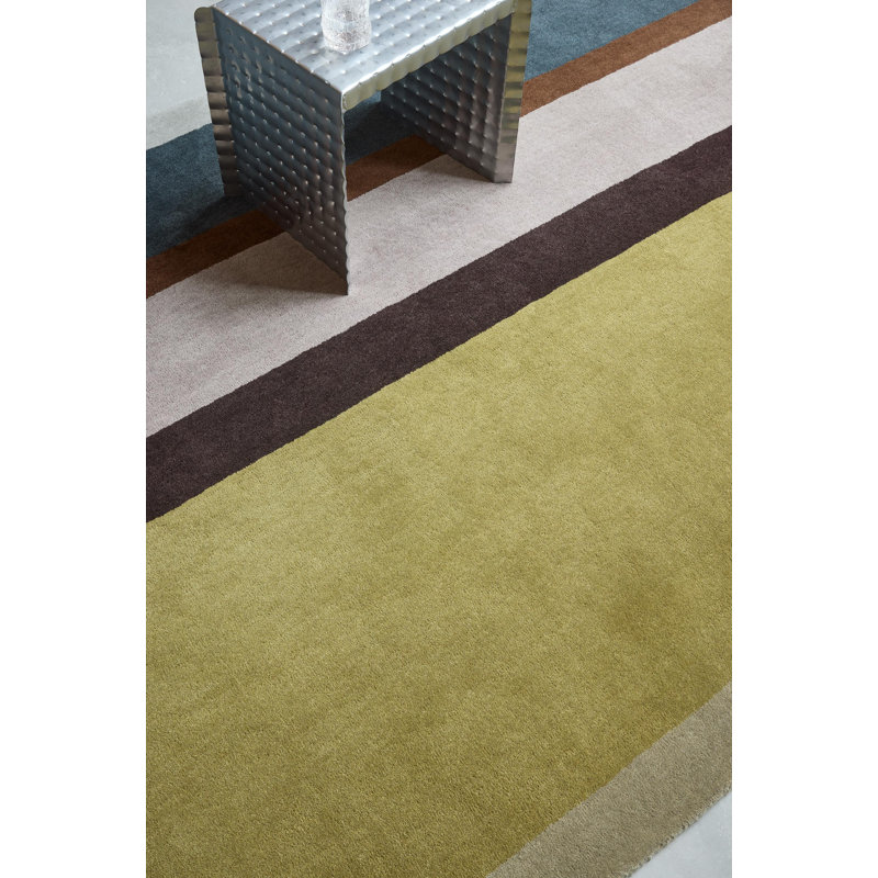 Hand Tufted Wool Striped Area Rug in Retro, Rectangle 4'7" x 6'7"