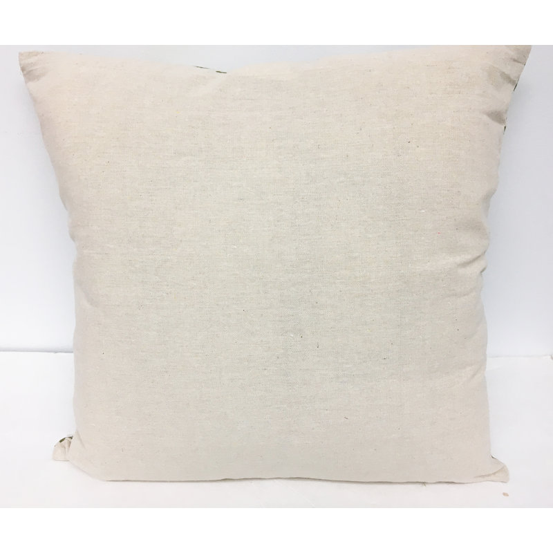Floral Linen Pillow Cover, Olive Green