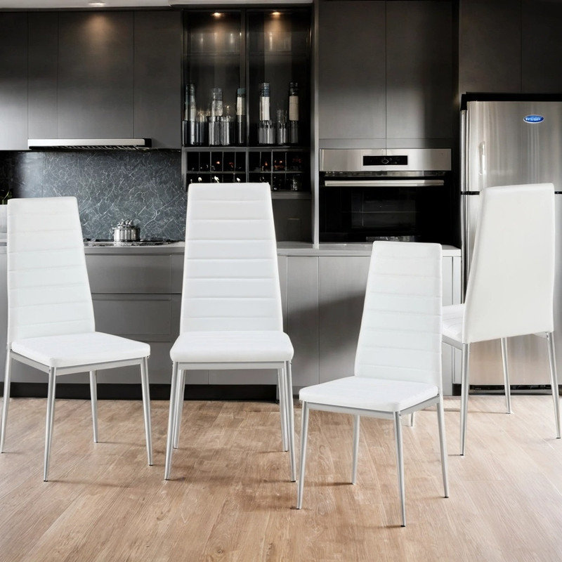 Ensemble de chaises de salle à manger en cuir synthétique 4 pièces