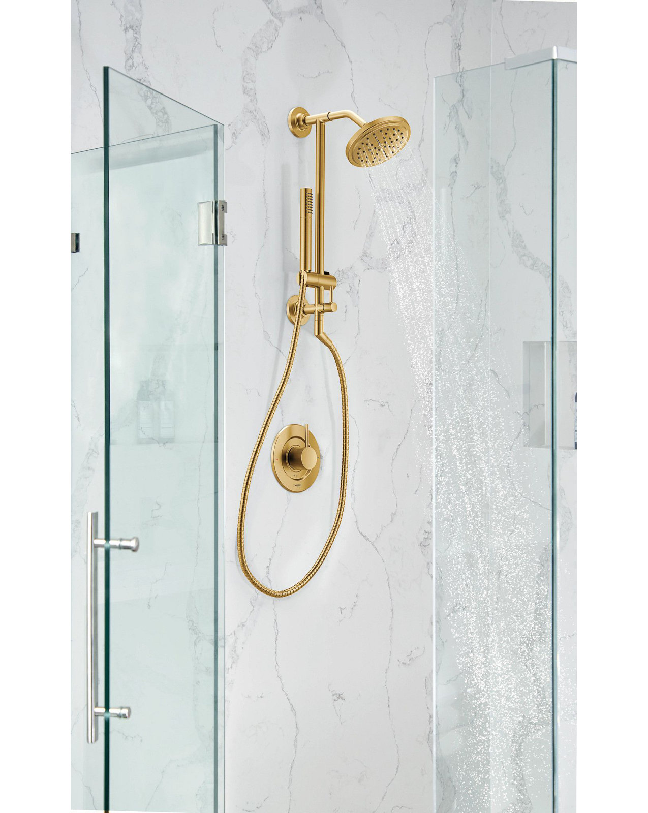 Align Posi-Temp Tub and Shower Valve Trim, Brushed Gold