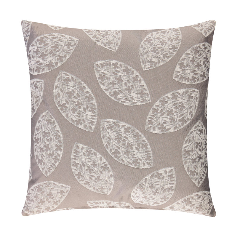Housse de coussin carré en jacquard S&G Madrid Tapisserie, 24 po x 24 po, Taupe