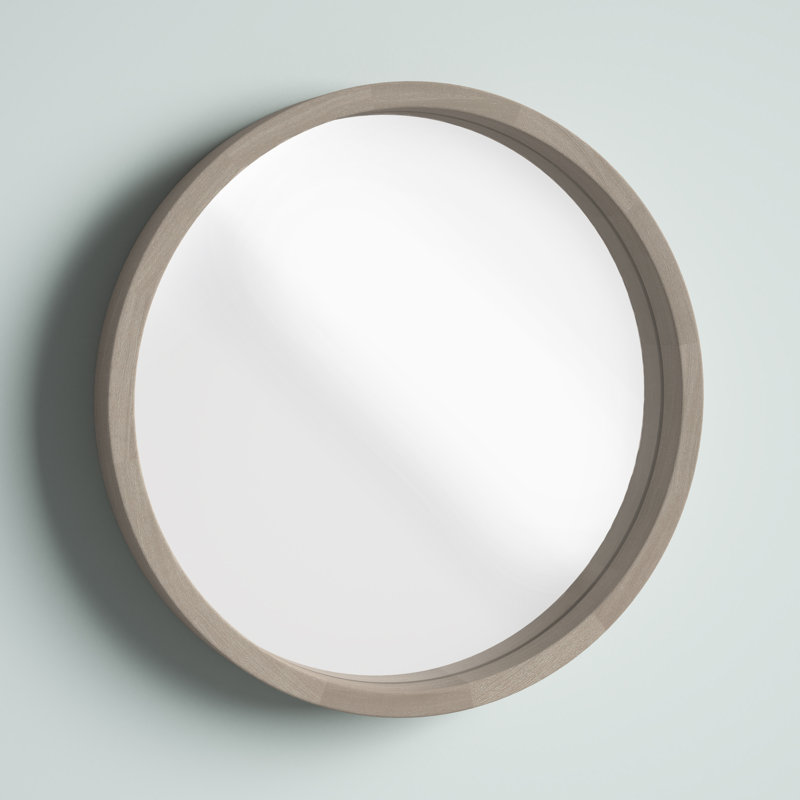 Loftis Solid Wood Mirror, 30" x 30", Gray
