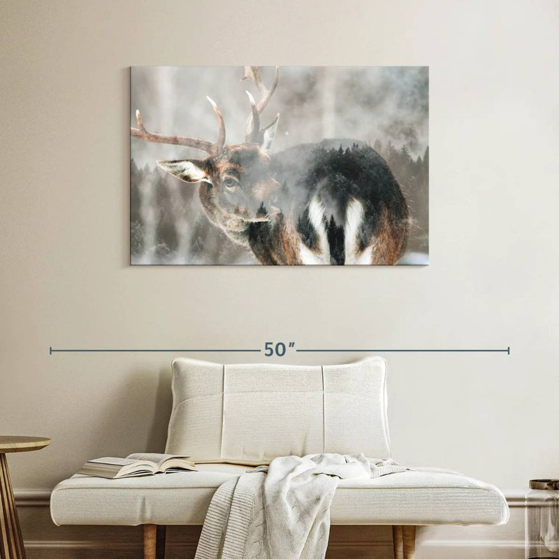 Cerf Brampt Winter Forest, H 26 po x l 39 po