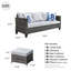 Canapé de patio extérieur en osier avec coussins de 76,77 po de large Harbin-1710461591