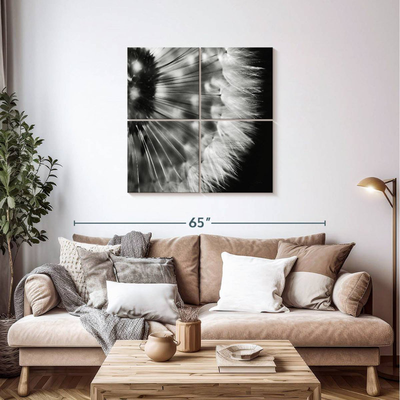 Harnek Dandelion On Black III, 38" H x 38" W