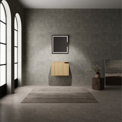 Armoire de salle de bain 24 po - Meuble-lavabo moderne en chêne pour grands espaces