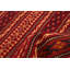 Tapis rouge / orange en laine tissé à la main et à plat