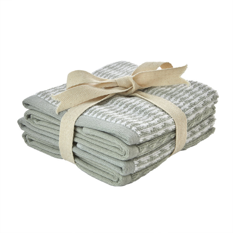 Kyng Cotton Midweight Jacquard Washcloth, Sage